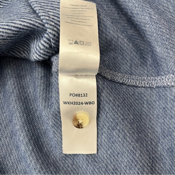 Faherty Legend Sweater Shirt Glacier Blue Twill Women’s Small - Picture 11 of 14